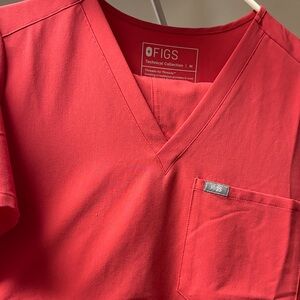 Figs Scarlet V-Neck Scrub Top and pants